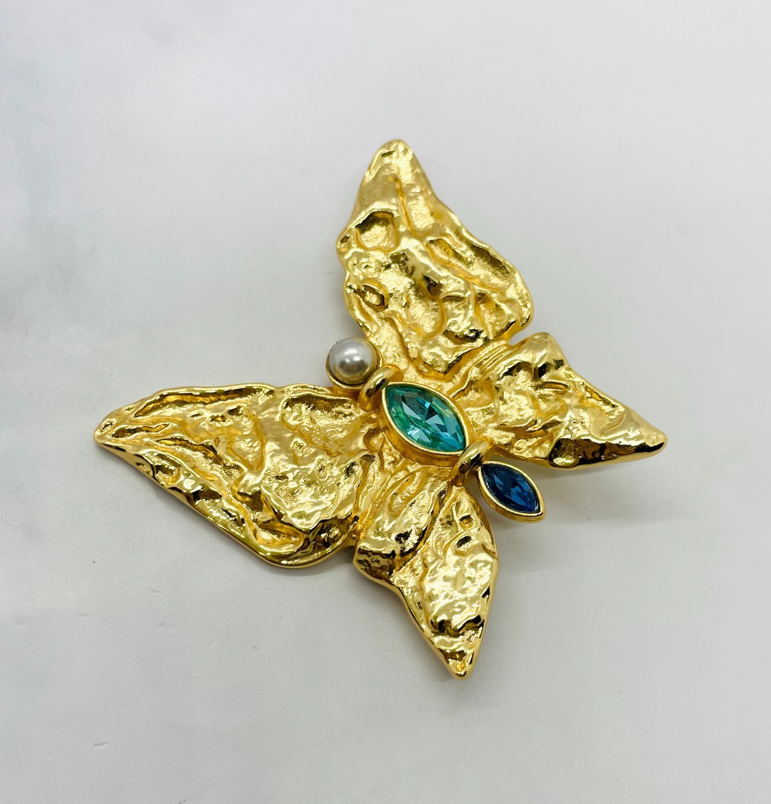 YSL YVES SAINT LAURENT Butterfly Statement Brooch Pin – Pre owned / MI6352