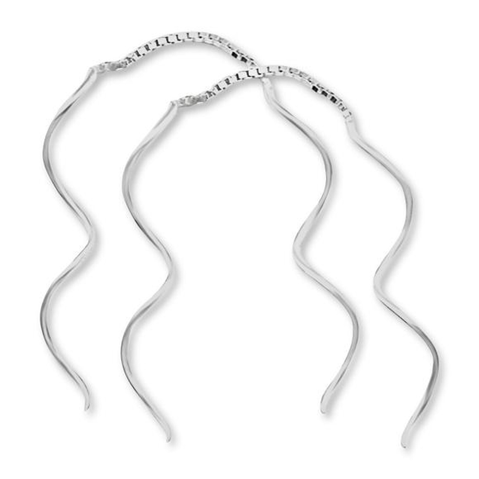 Twists ‘Double Drop’ Ear Threads- SOLID 925 Sterling Silver