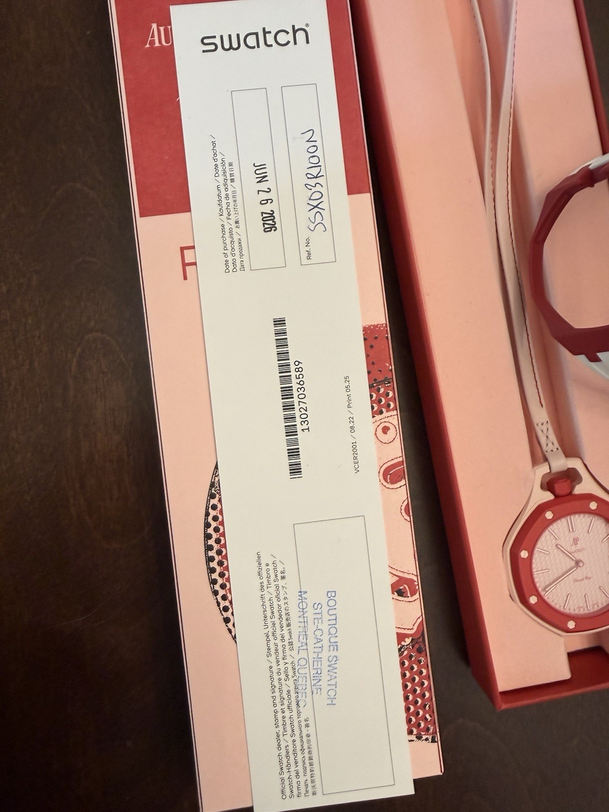 Audemars Piquet x Swatch Royal Pop Otto Rosso WITH STRAP New And Authentic!