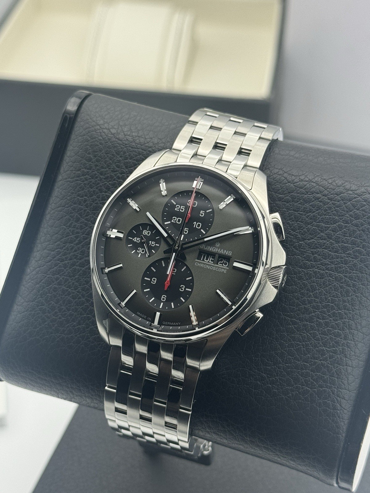 Junghans Meister S Chronoscope 45mm Green Dial Watch 27/4023.45 *FULL SET!*