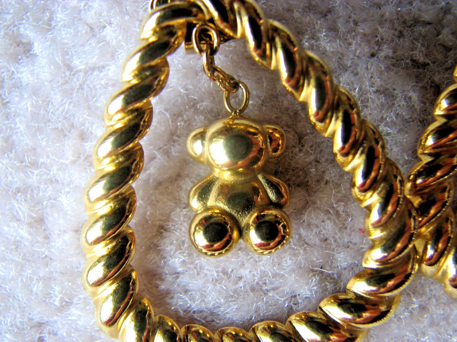TOUS Metal Bear Necklace and Earrings Dangle Jewelry Silver/gold Tone