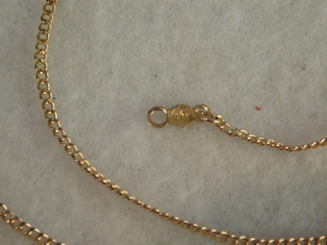 VINTAGE 14K YELLOW GOLD CURB LINK NECKLACE, 19″ LONG, 1MM WIDE, 3.2 GRAMS TW