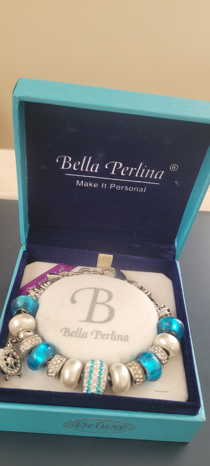 Bella Perlina Charm Bracelet Blue/Silver