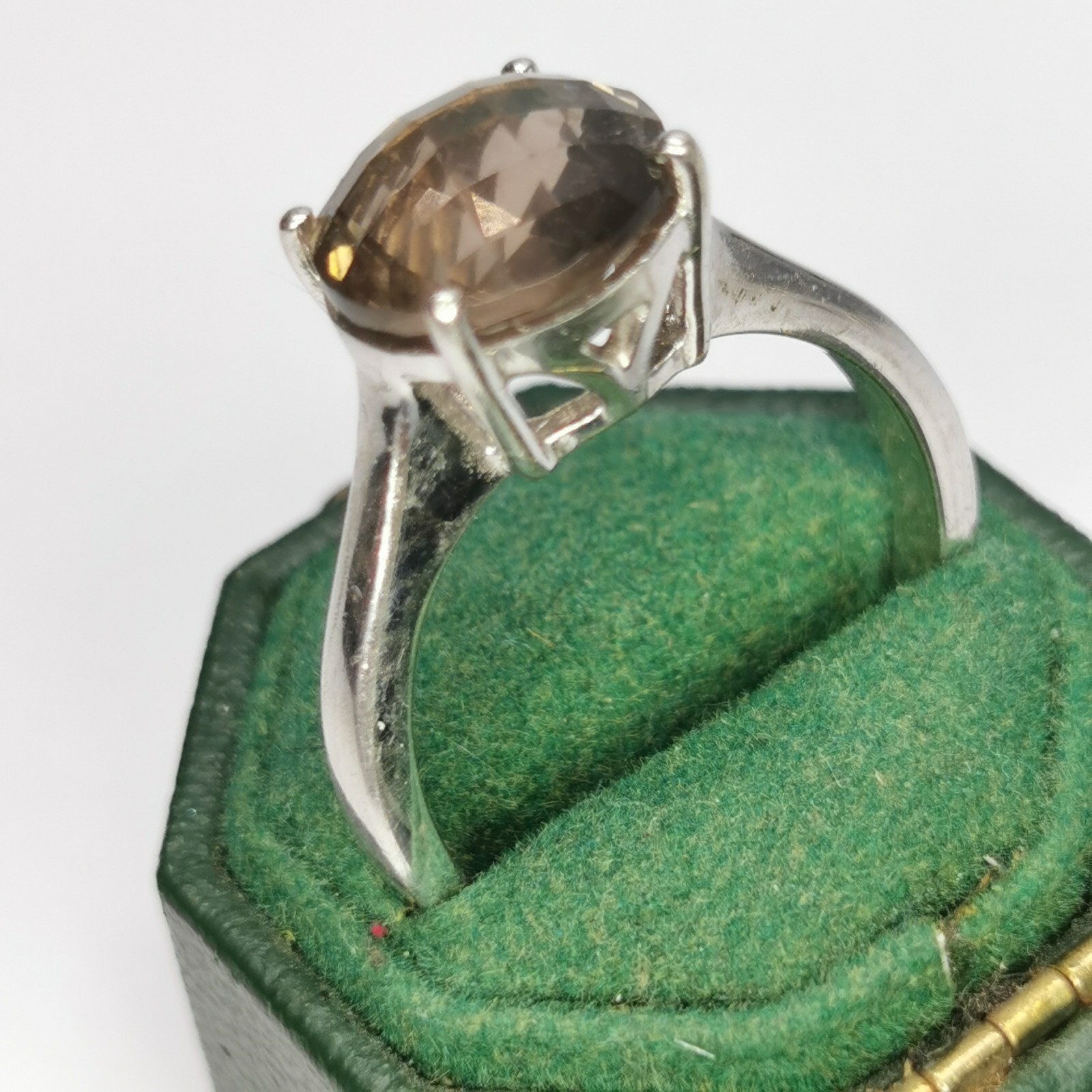 Gemporia/Gems TV Smokey Quartz Silver Ring Size P 1/2