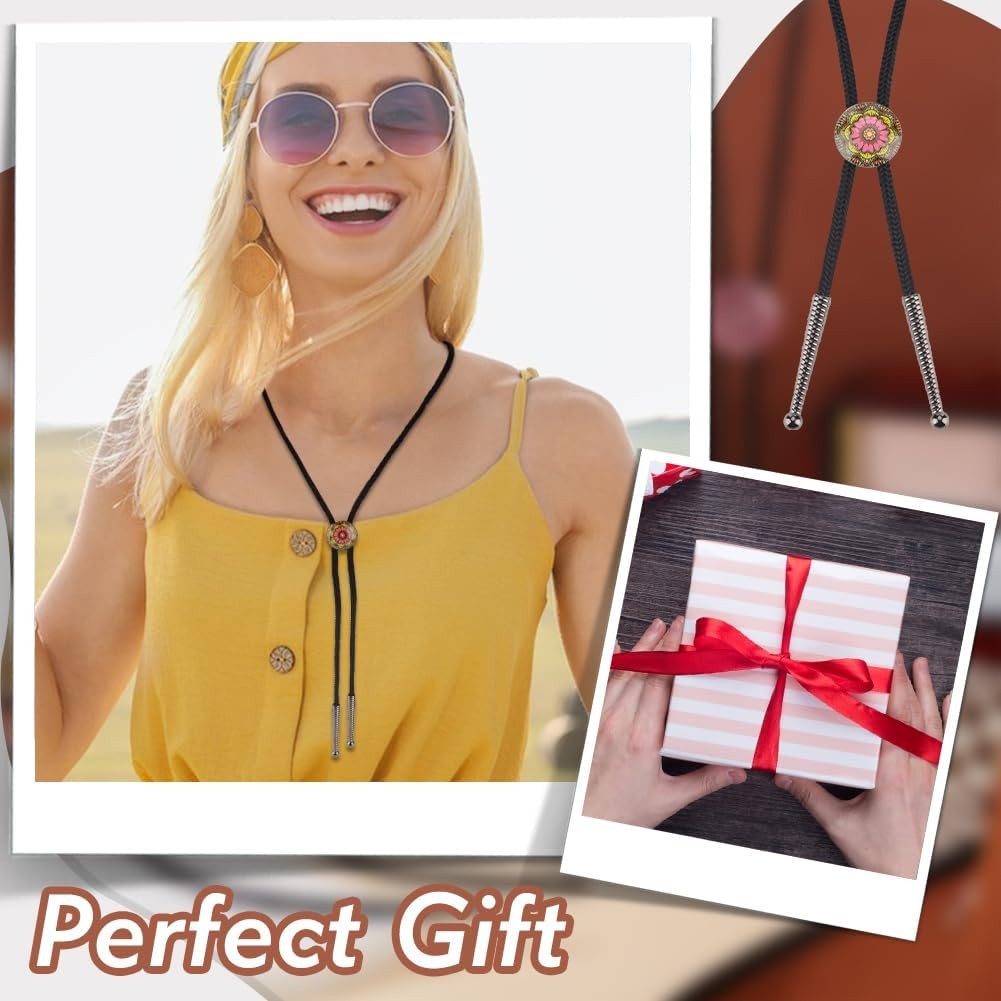 Bolo Tie Findings Cowboy Tie Bolo Tie Tips End Caps Kit Including Nylon Cords,