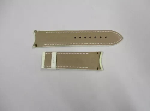 DEWITT White Genuine Leather 21mm Rounded Lug Ends x 19mm Watch Strap 110mm+70mm