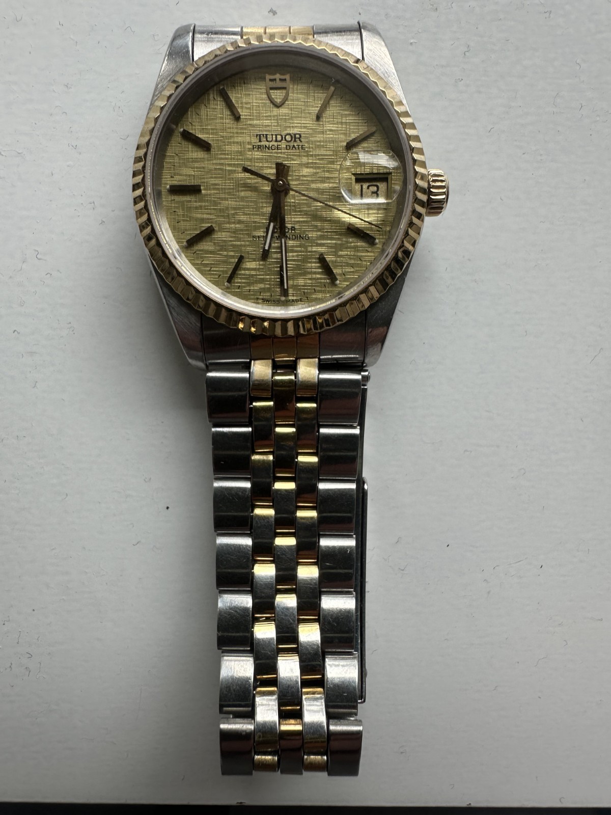 Tudor Prince Oysterdate 74033 Champagne Linen Dial Two-Tone Automatic