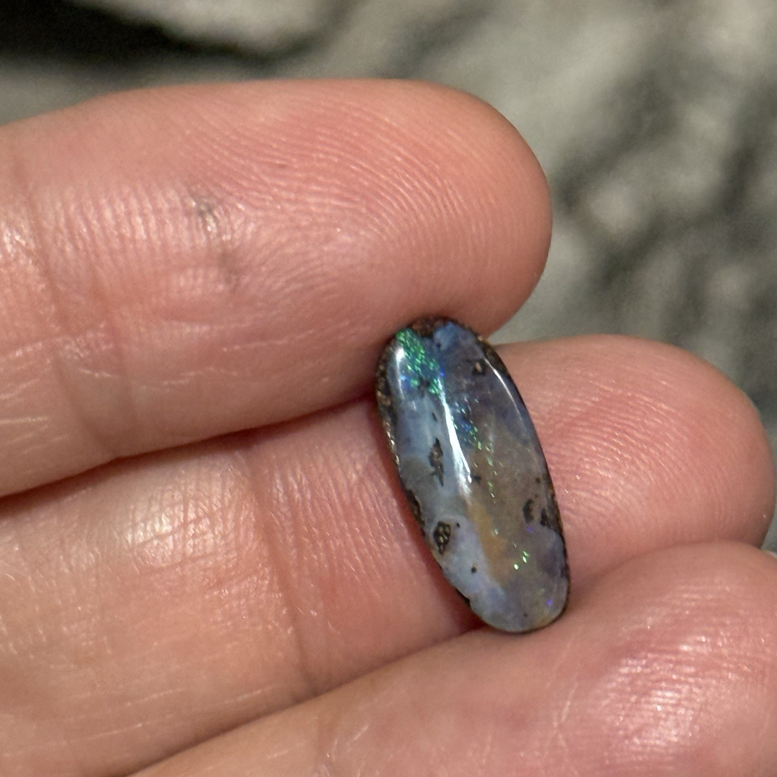 3.25ct 16x7x3mm Sparkly Natural Boulder Australian Opal Oval Cabochon Gem