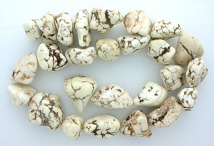 2/3 to 1 1/5 Inch Nugget Magnesite Buffalo Turquoise Bead Strand 15 Inch Strand