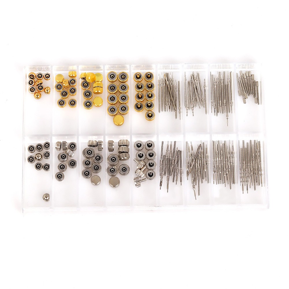 170 PCS Watch Crown Spring Bar Set Watch Stem Extender Crowns Repair Replacement