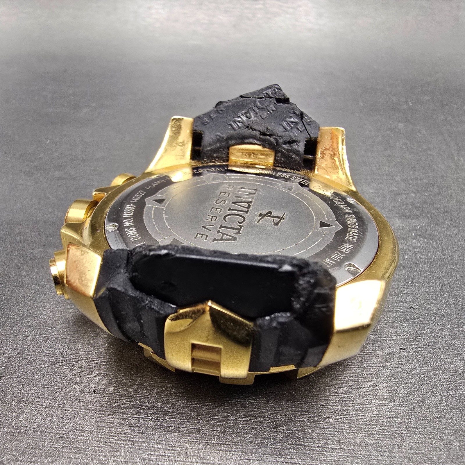 Invicta Reserve Chronograph Dive Watch Men 52mm Red Dial Gold Tone 6972 New Batt
