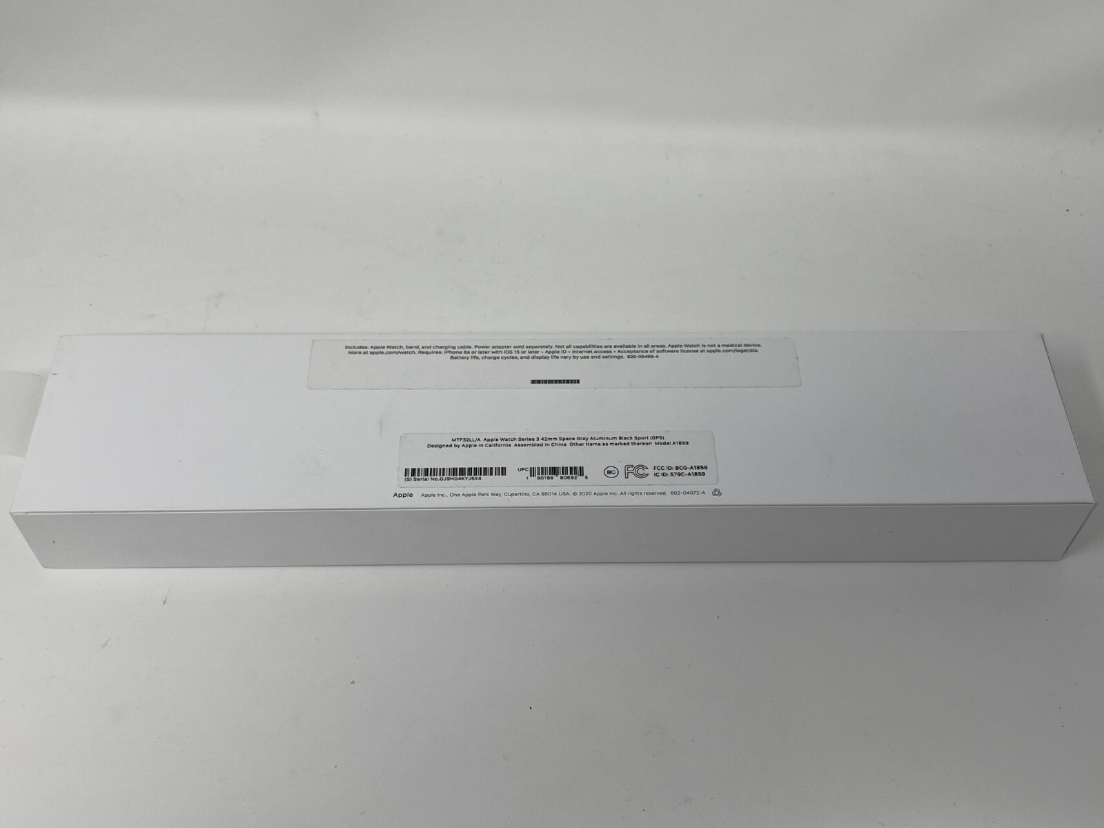 Apple Smart Watch 3 GPS 42mm Space Gray Aluminum Case Black Sport Band MTF32LL/A