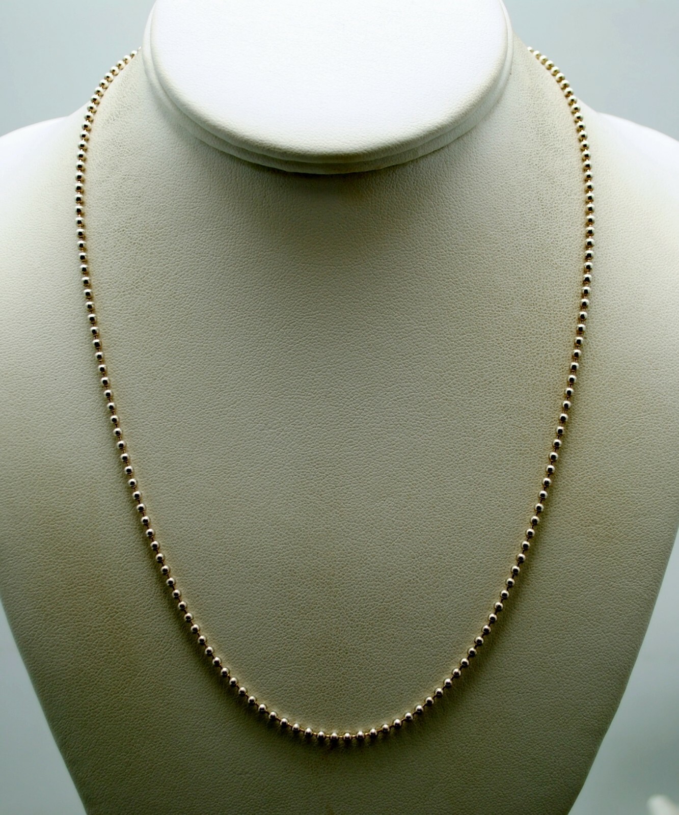 STERLING SILVER BEADED CHAIN LINK NECKLACE 20.0″ #F167