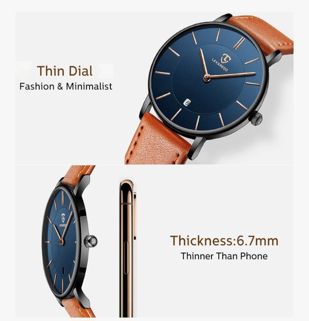 BEN NEVIS Slim Quartz Watch For Men With Leather Strap Waterproof Wristwatch