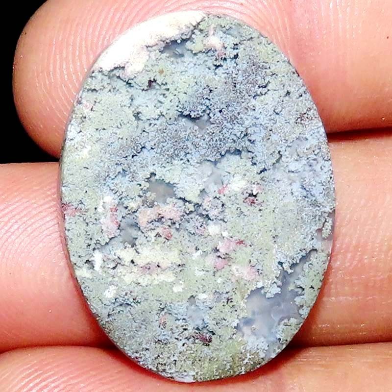 Natural indonesian Scenic Moss Agate Oval Cabocho 25X33X5mm High Quality 29.50ct
