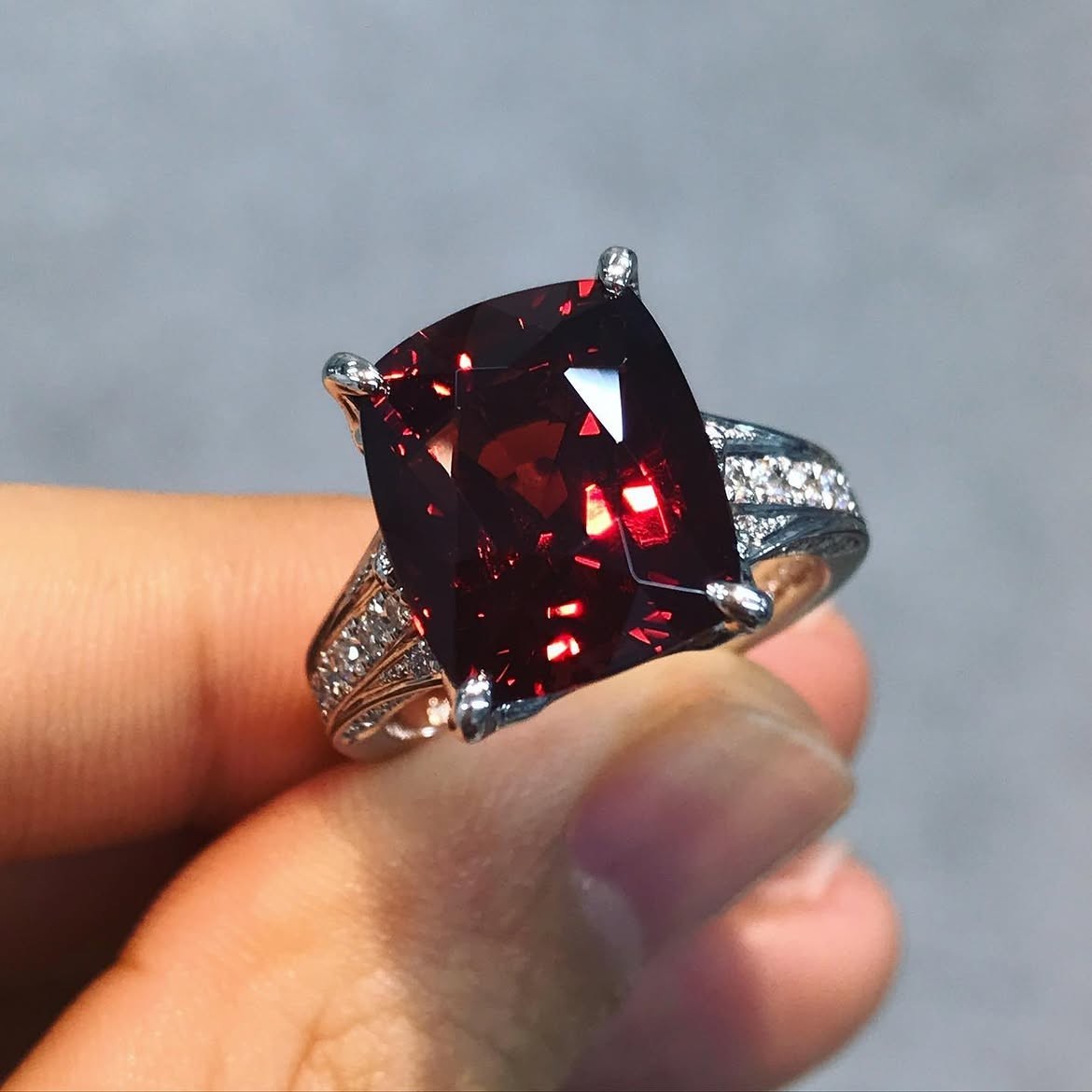 5.80 Ct Natural Ruby & Diamond Engagement Ring Solid 14K White Gold All Size