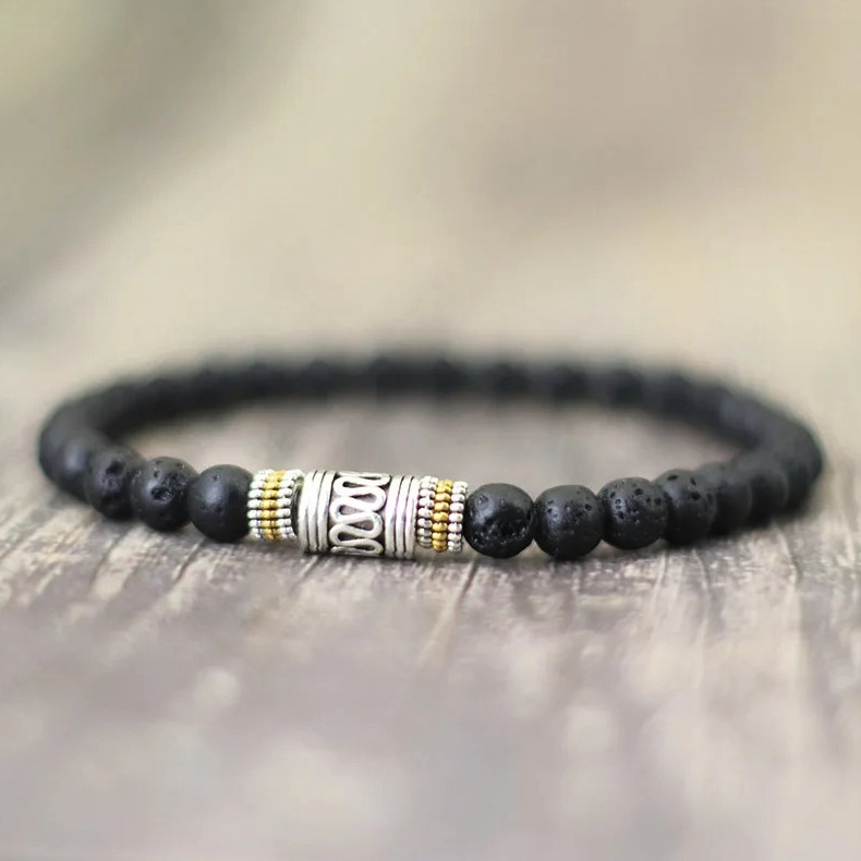 1pc 6mm Natural Stone Beaded Bracelet Unisex Yoga Meditation Lucky – NEW