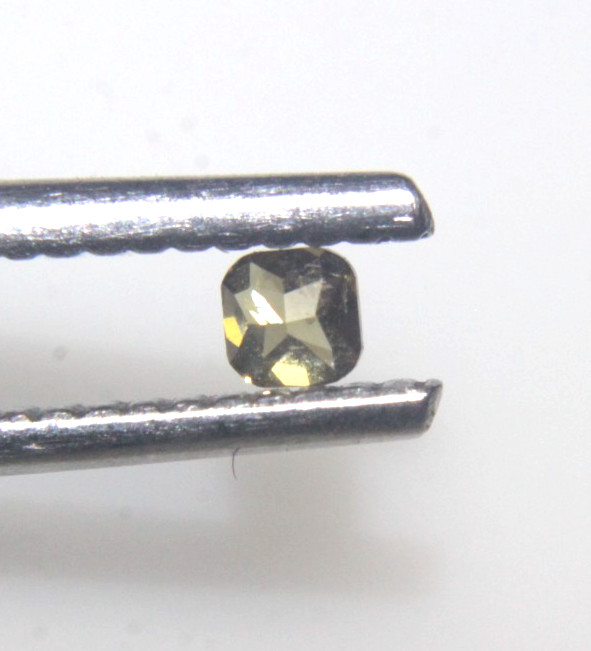 0.11Cts Cushion Shape Fancy Yellow Color Rose Cut Diamond 2.56×2.51×1.85 MM
