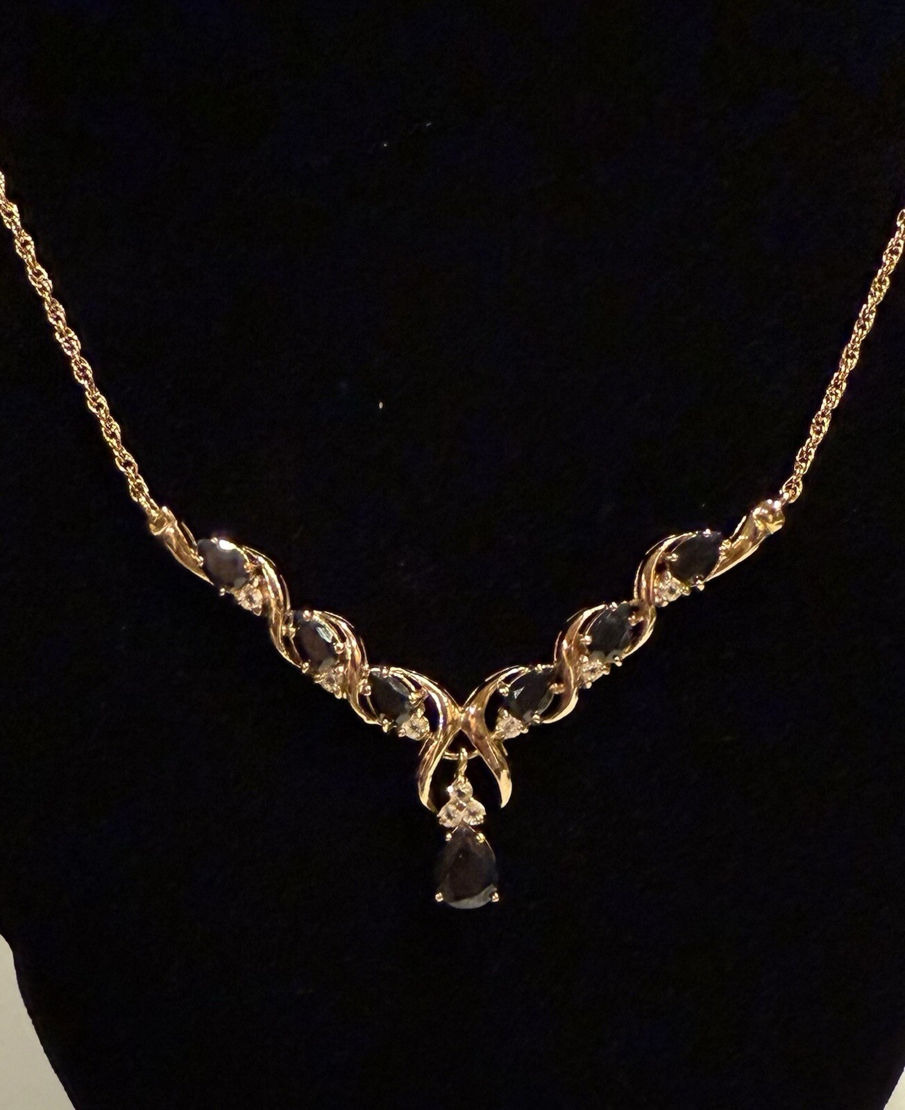 Women’s 7.69 CTW Sapphire & Diamond Fine Necklace MRSP$1,600