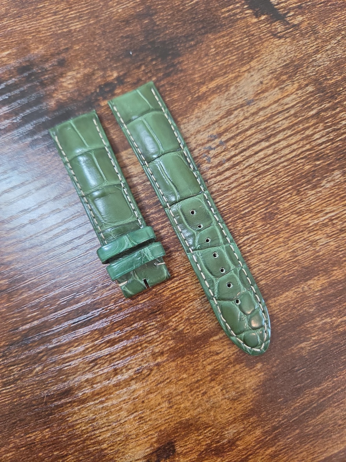 MONTBLANC OEM 20/18mm Green Alligator Leather Watch Strap Made In FRANCE MB