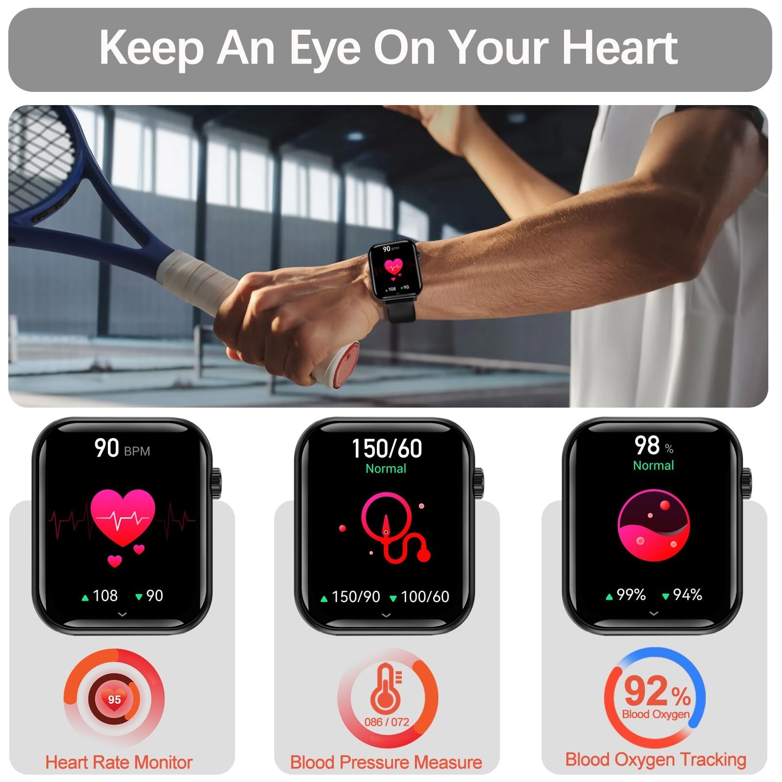 Smart Watch for Women Men, Answer/Make Calls, 60 Days Extra-Long Battery, 110…