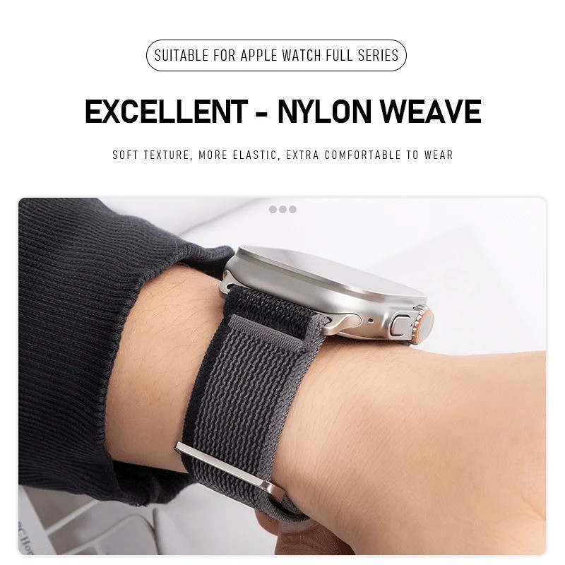 NEW Nylon Trail Loop Band for Apple Watch Ultra 3 2 11 10 9 8 7 6 SE 5 4 38–49mm