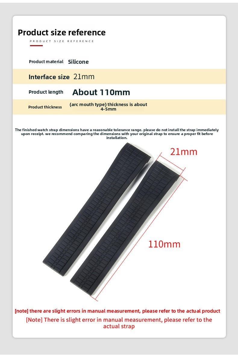 Quality Silicone Watch Band Curved Rubber Strap Mens for Patek Philippe Aquanaut