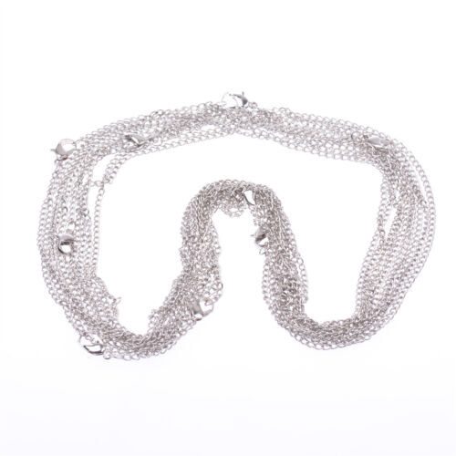 Wholesale 10 Pieces/Lot Silver Plated Making DIY Hard Link Chain Necklace 22”