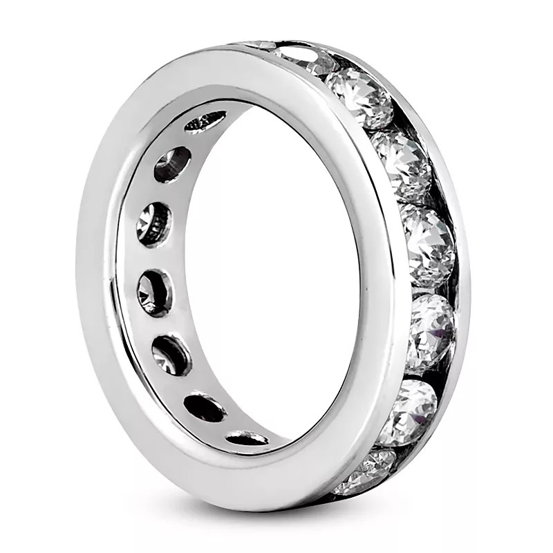 Eternity Wedding Ring 14K Gold Classic 4.50 Carat Round Lab-Grown Diamond E VVS2