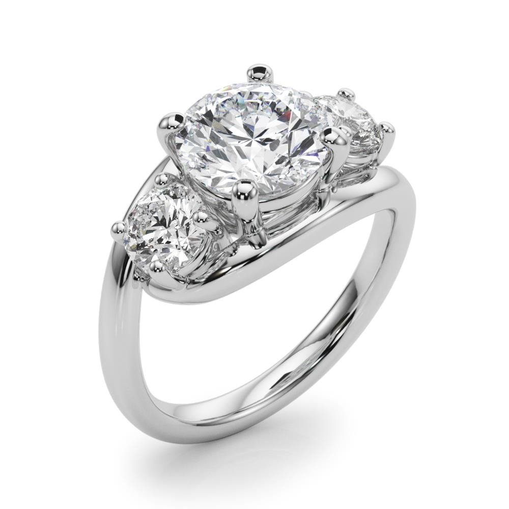 Lab Grown Diamond VS F 2.00-4.00 Ct 3-Stone Round Engagement Ring 14K Solid Gold