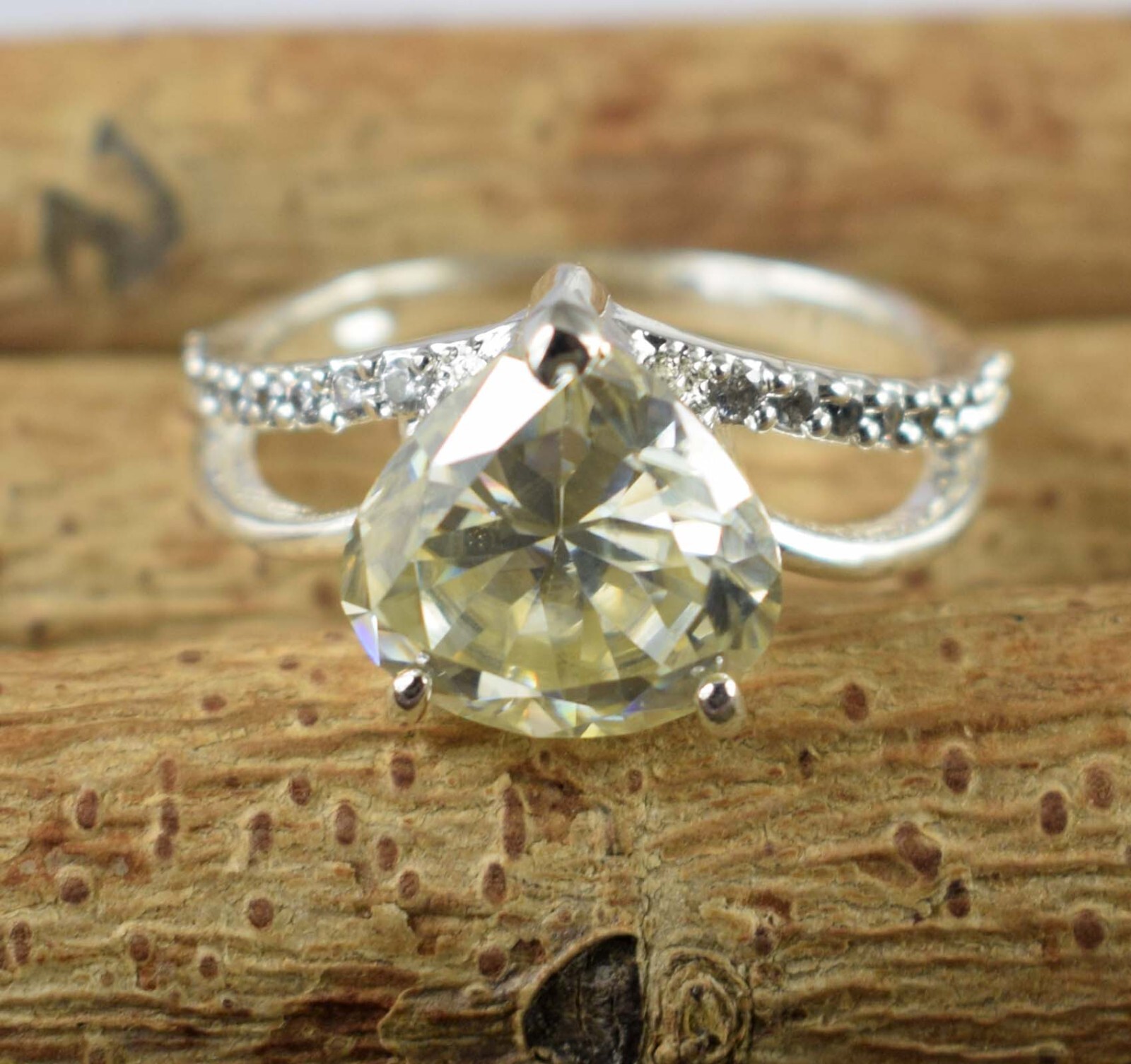 9.05 Ct Champagne Diamond Solitaire Pear Cut 11 x 10 mm Certified Women Ring