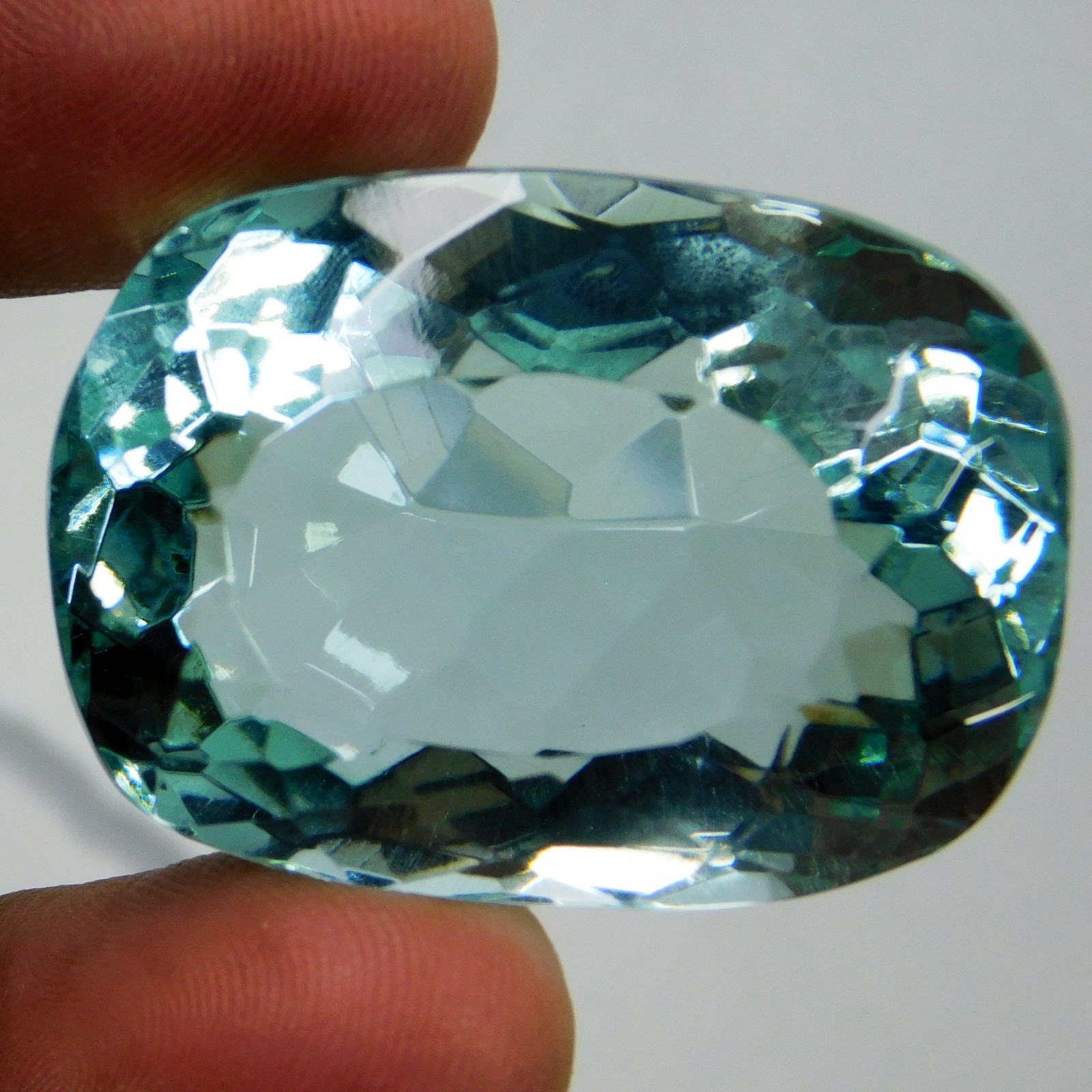 112.50 Ct Natural Brazilian Blue Aquamarine Cushion Cut Certified Loose Gemstone