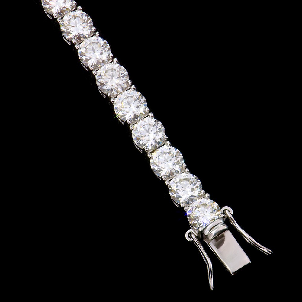 2-6mm MOISSANITE Tennis Chain Bracelet Men 925 Sterling Silver Valentine’s Day