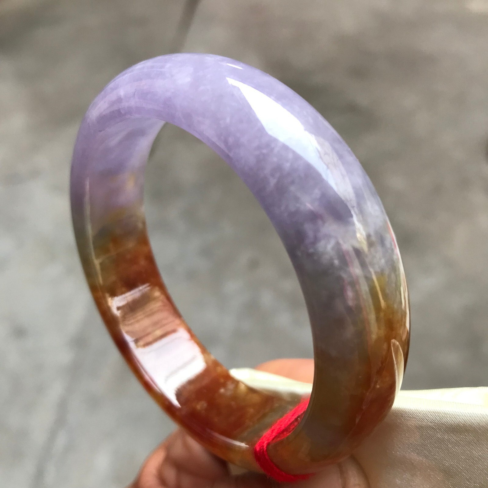 58.3mm Natural Ice Red Lavender Jadeite Jade Bracelet Burma Jade Bangle