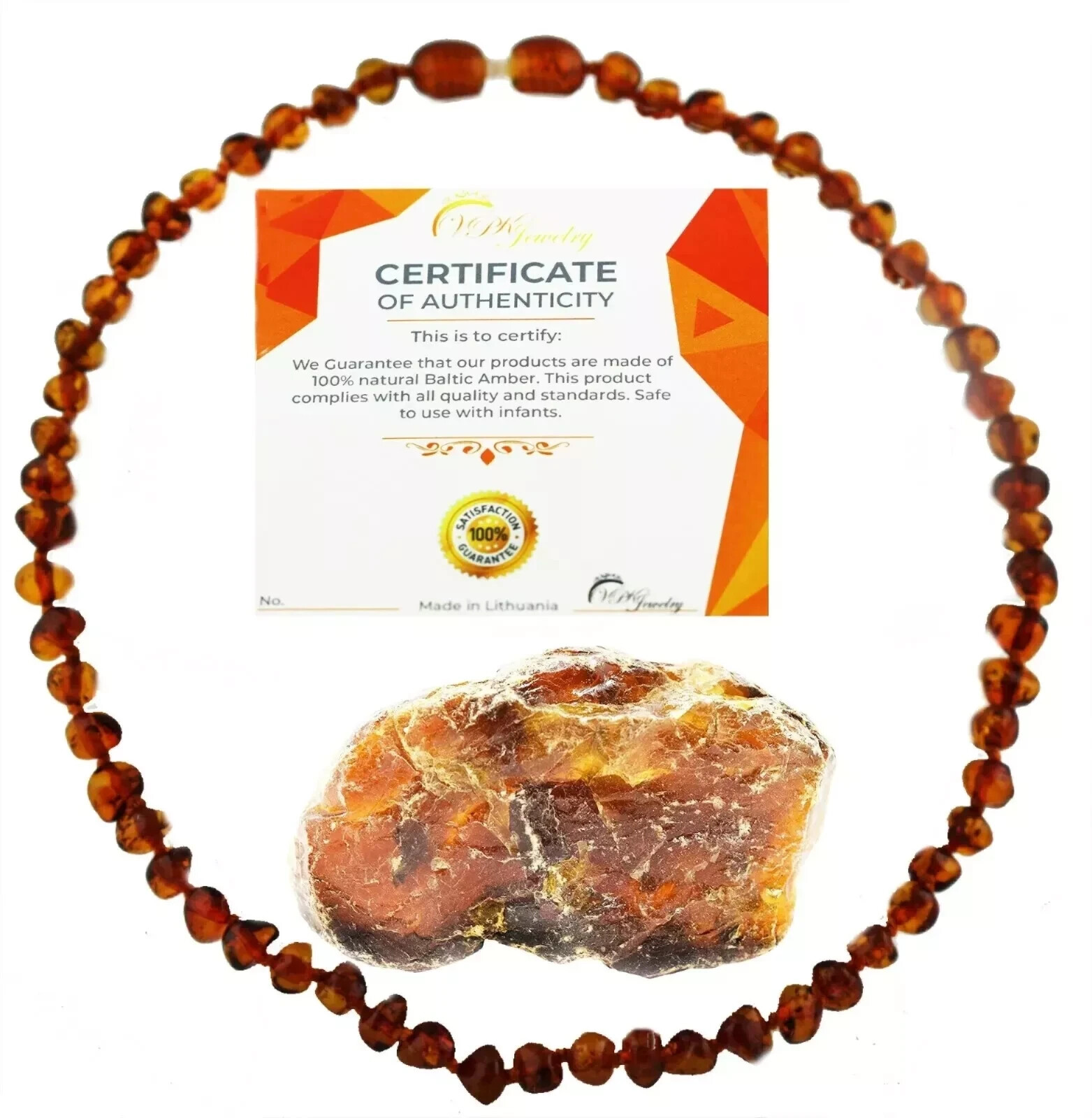 Genuine Amber Bracelet Necklace Anklet Real Beads Multicolor Unpolished Boy Girl