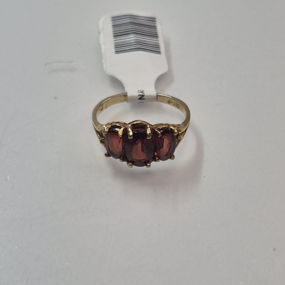 Gold Syn Almandine Garnet Stone Ring 3.30 C.T.W. 14KYG 2.3g Sz 5.75 (EL1129778)