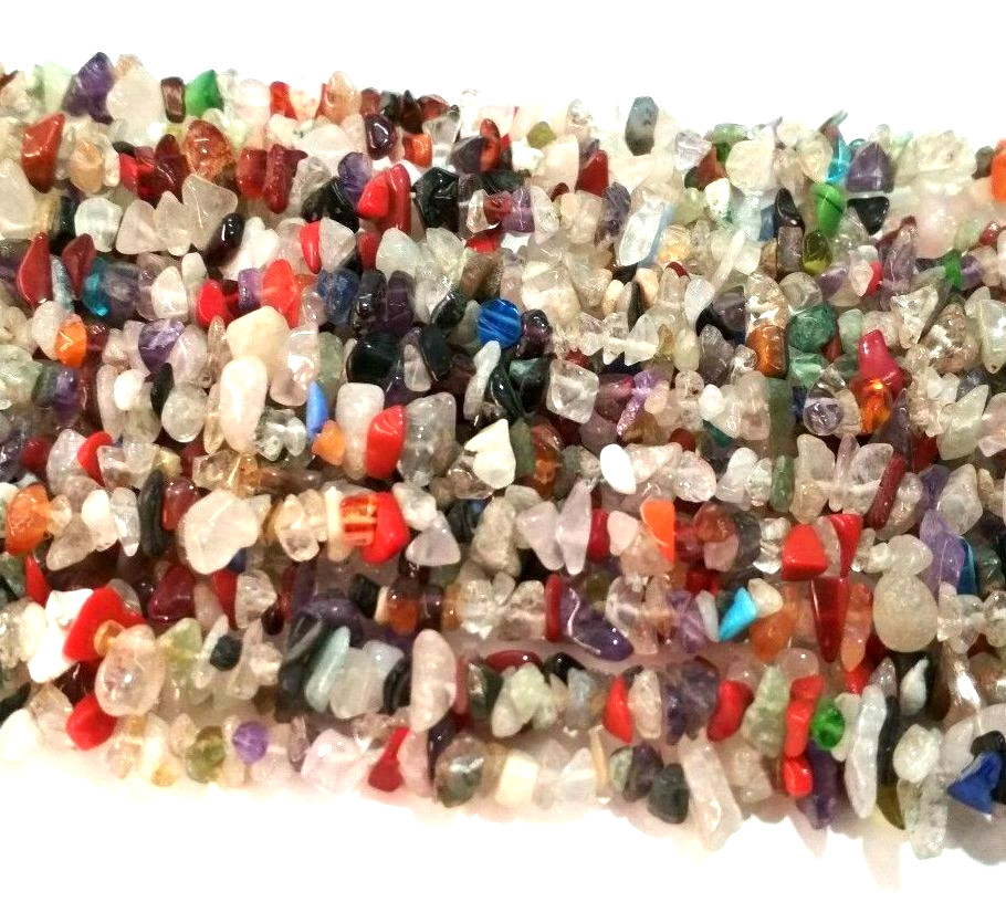 Multi Disco Quartz Chip 4-6mm Smooth Handmade Gemstone Beads 34″Inch 1 Strands