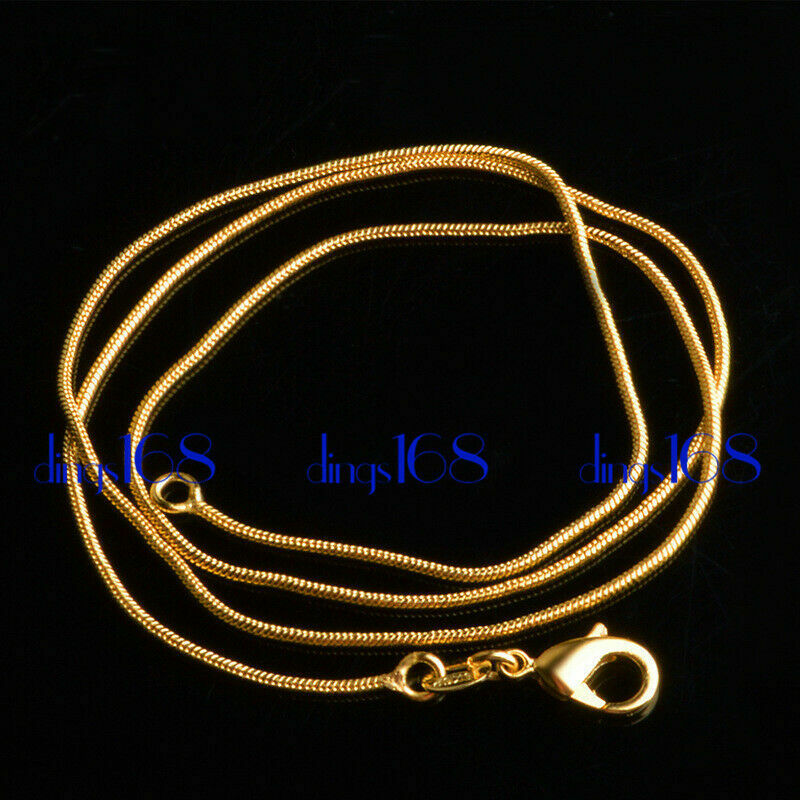 Men & Women’s Unisex 18K Gold Filled Shiny Classic Italian Snake Chain Necklace
