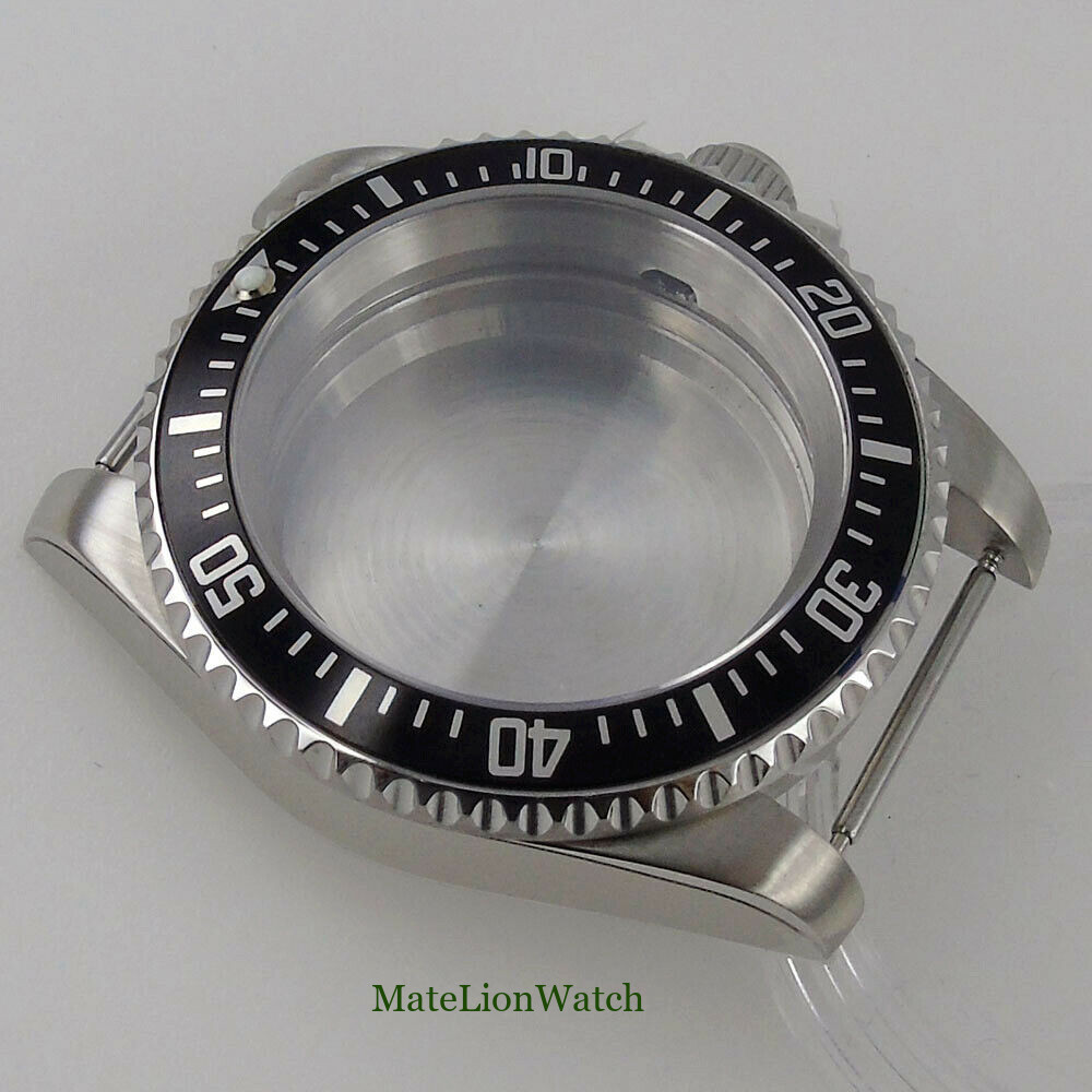 For NH35/NH36 Miyota8215 ETA2836 40mm Sapphire Watch Case Silver/Black Aluminum