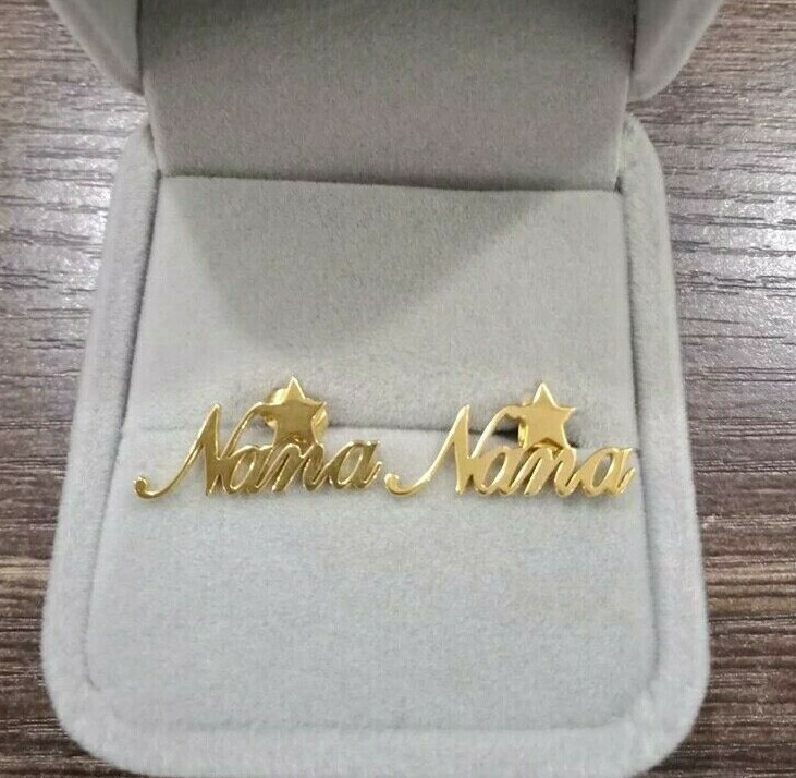 2pcs Name Symbol Earrings With Box Custom Star Moon Heart Women Gift Jewelry