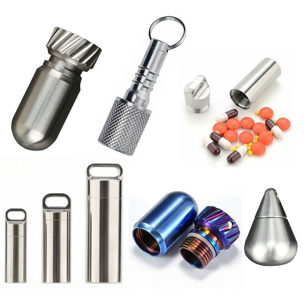 Pill Shaped Box Case Bottle Pendants Necklace Keepsake Holder Memorial Emergency