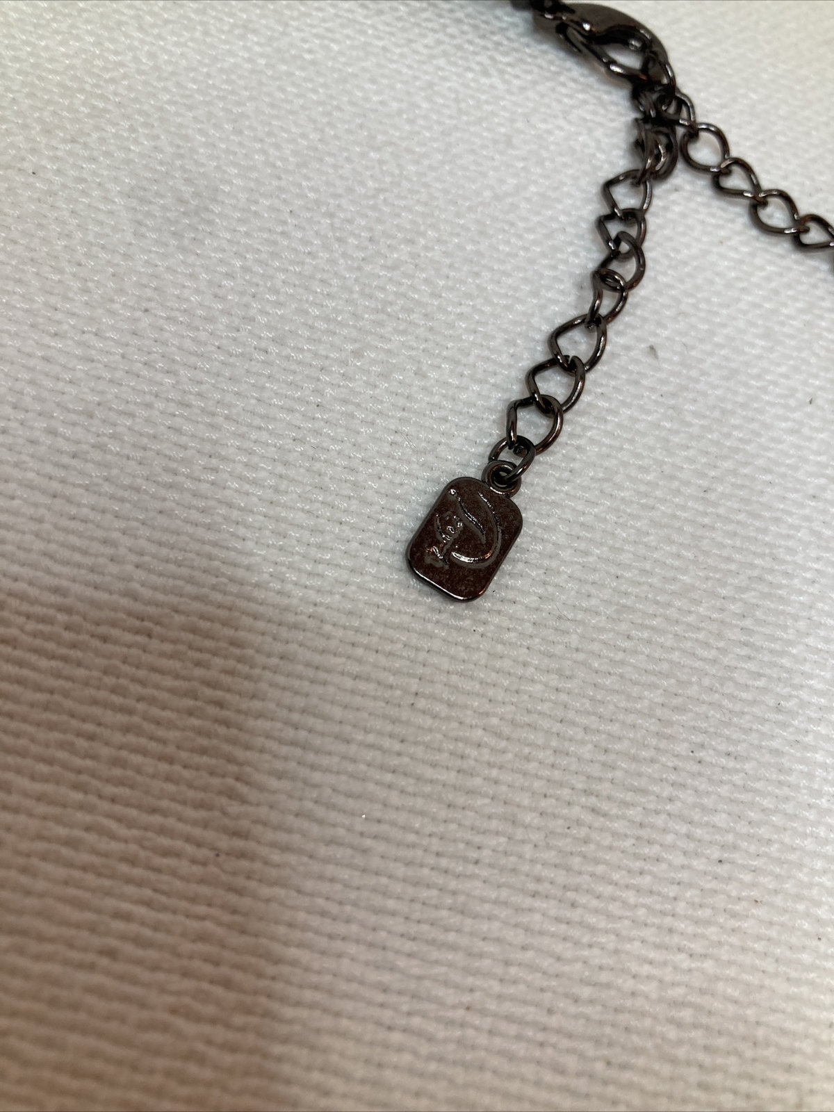 Unique Signed Faux Leather Metal Loop Statement Necklace