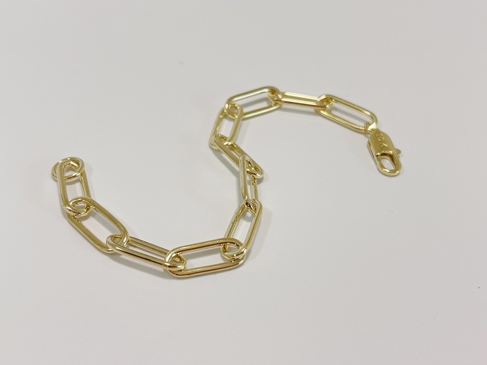 10k Yellow Gold 10.5mm Paperclip Chain Cable Link Rolo Bracelet Womens Mens 8″
