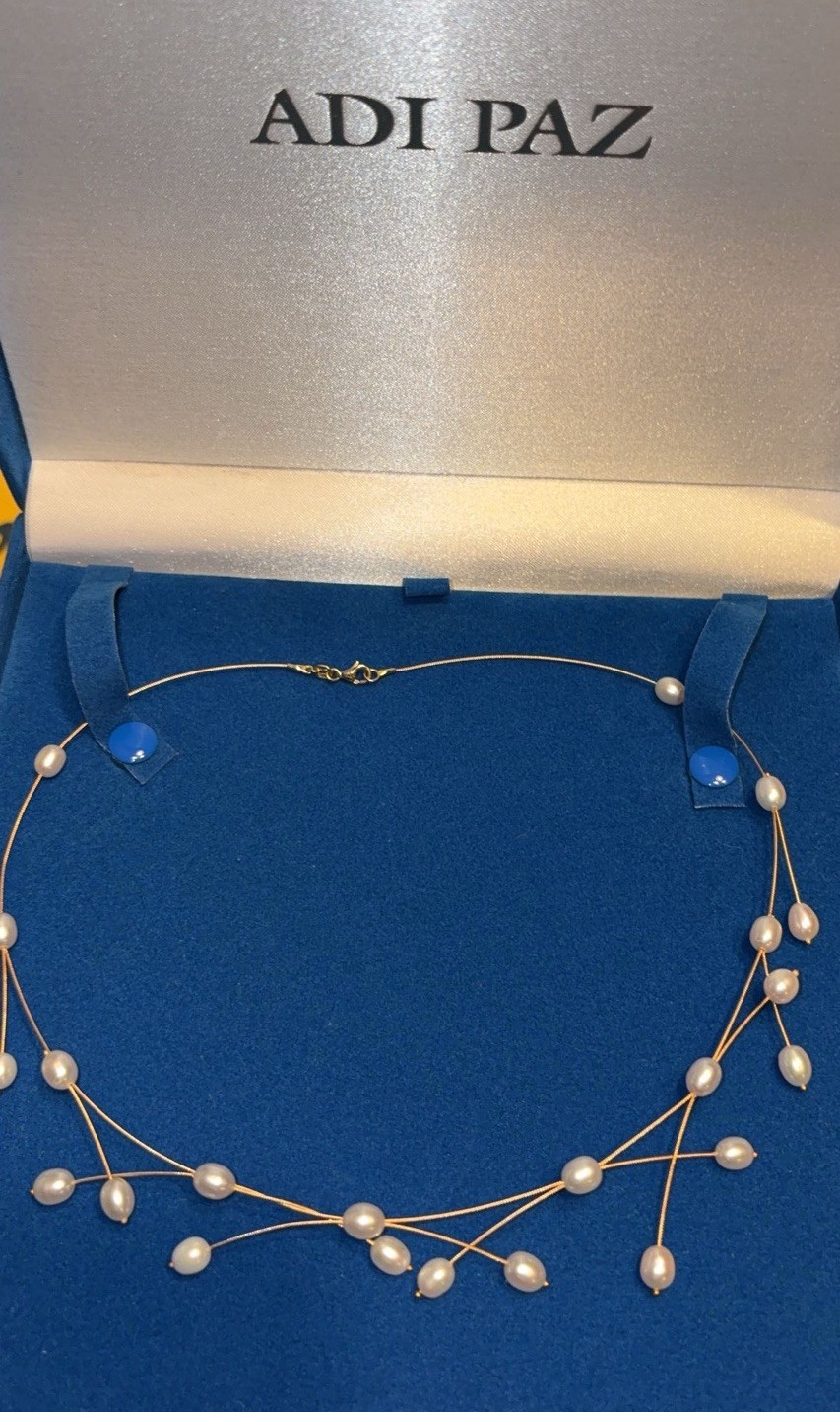 Adi Paz 14K Yellow Gold & White Freshwater Pearls 17″ Necklace