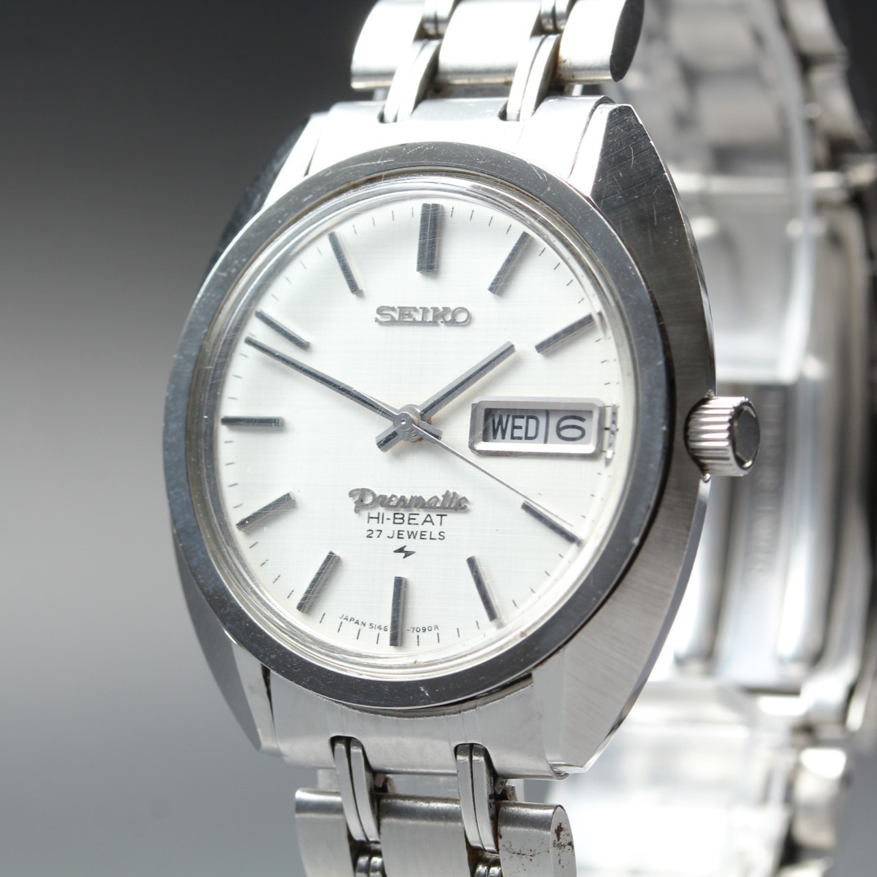 Genuine Belt [Exc+5] Vintage Seiko Presmatic 5146-7090 Hi-Beat Men AT Watch #2