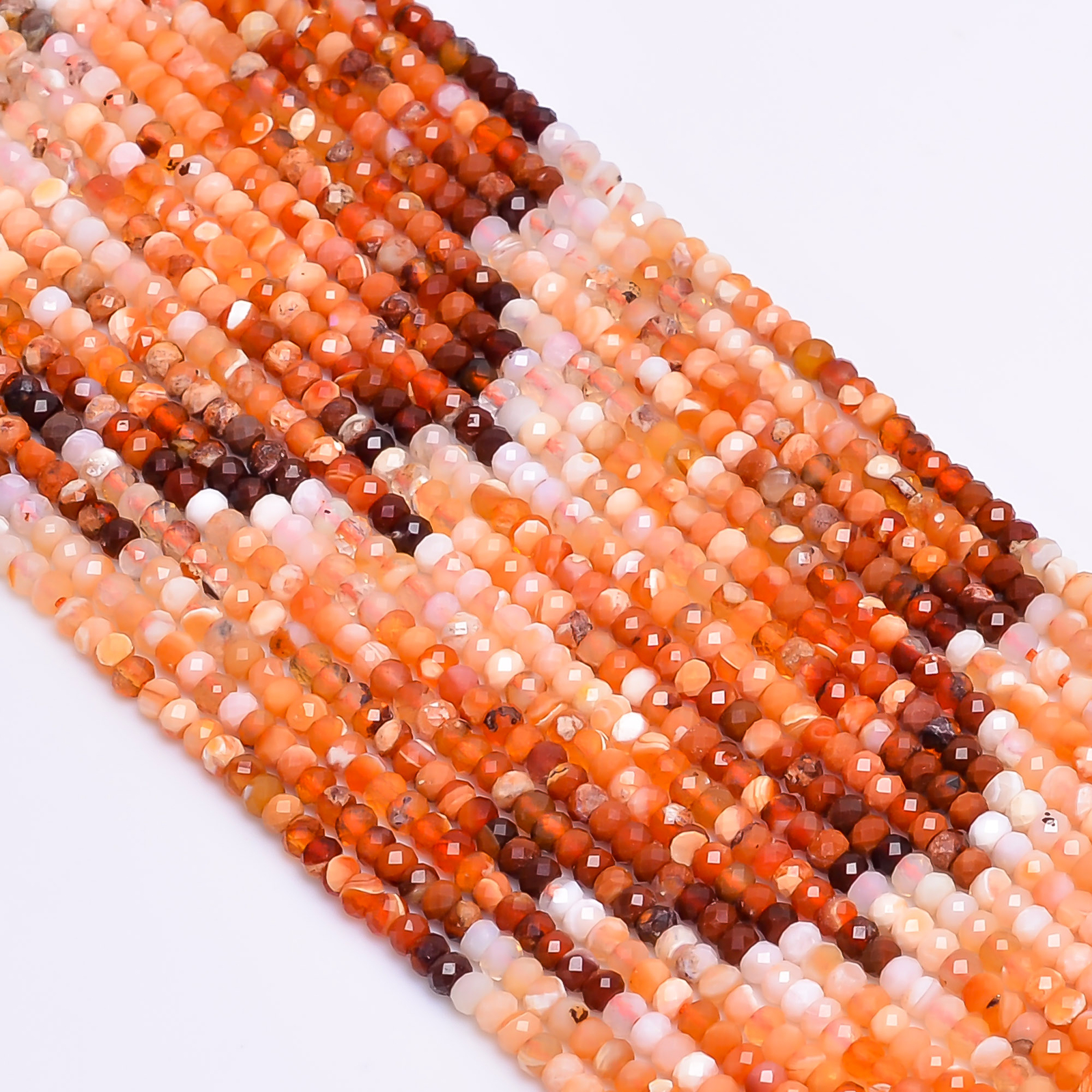 Mexican Fire Opal Gemstone Rondelle Faceted Beads 2.5X2.5 mm Strand 13″ EB-403