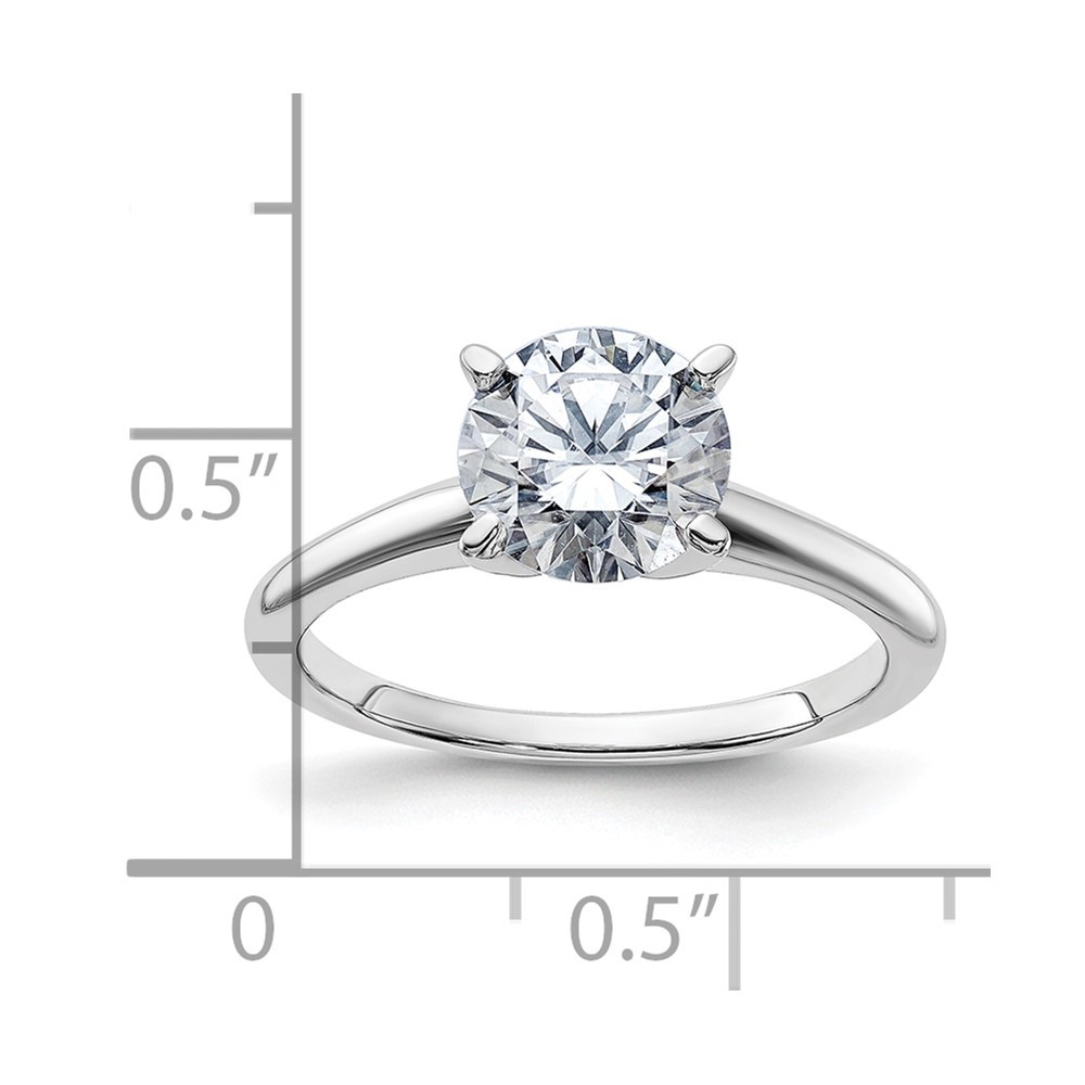 14k White Gold Round Cut Moissanite Solitaire Engagement Ring Size 6