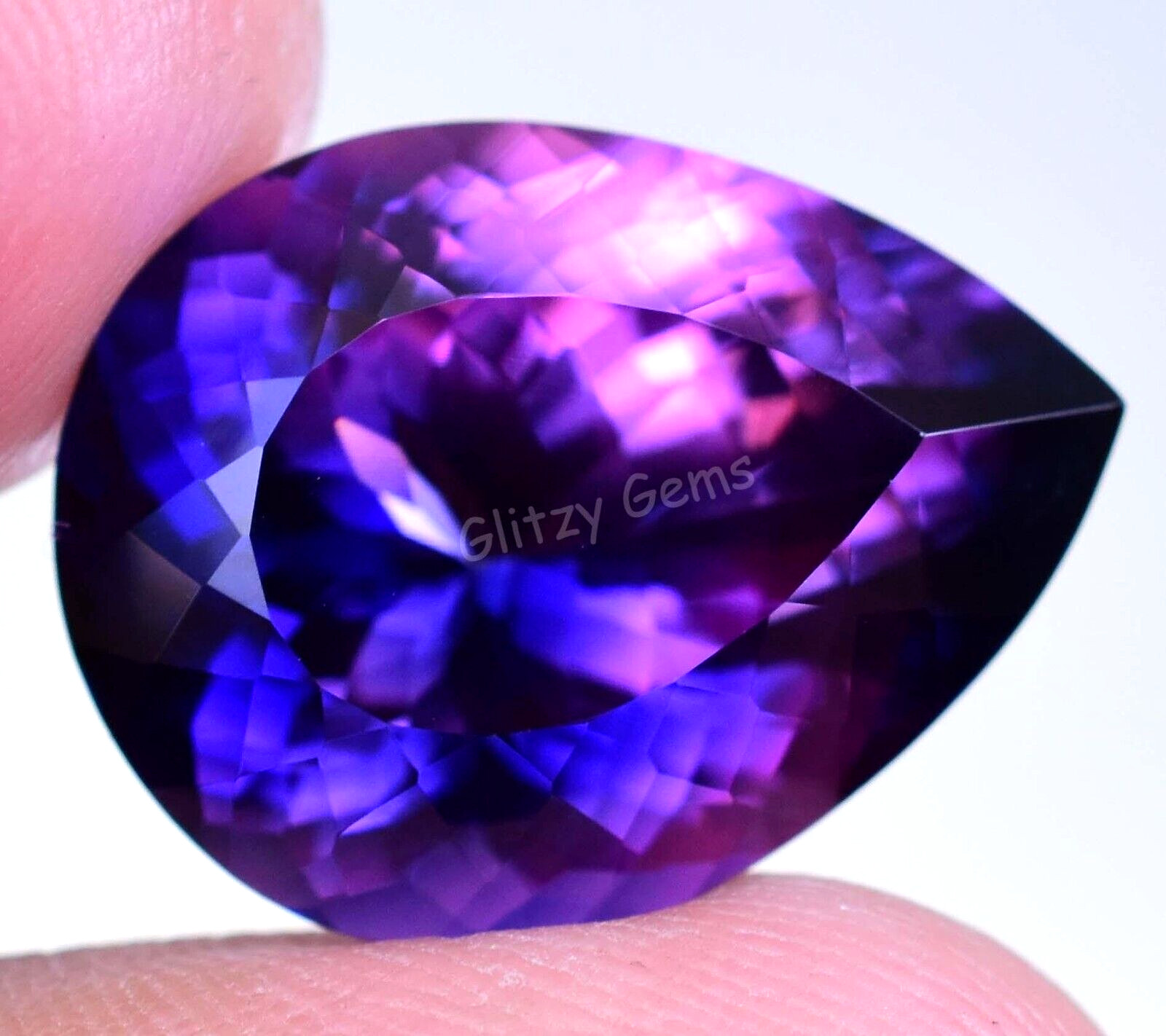 Natural Boysenberry Sapphire 19.50 Ct Pear Certified Flawless Loose Gemstone
