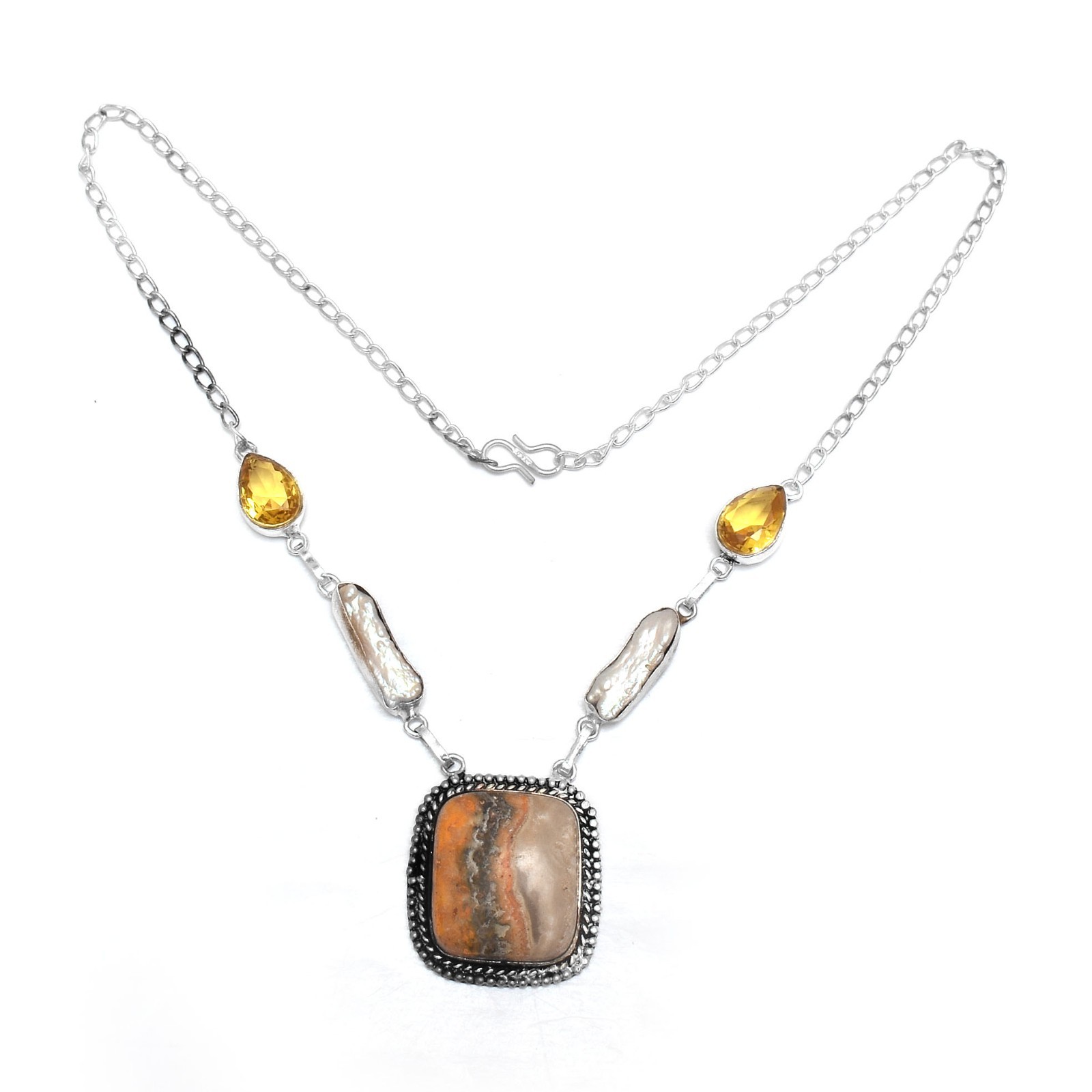Bumble Bee Citrine Ethnic Handmade Necklace Gift Jewelry 27 Gms N-1498