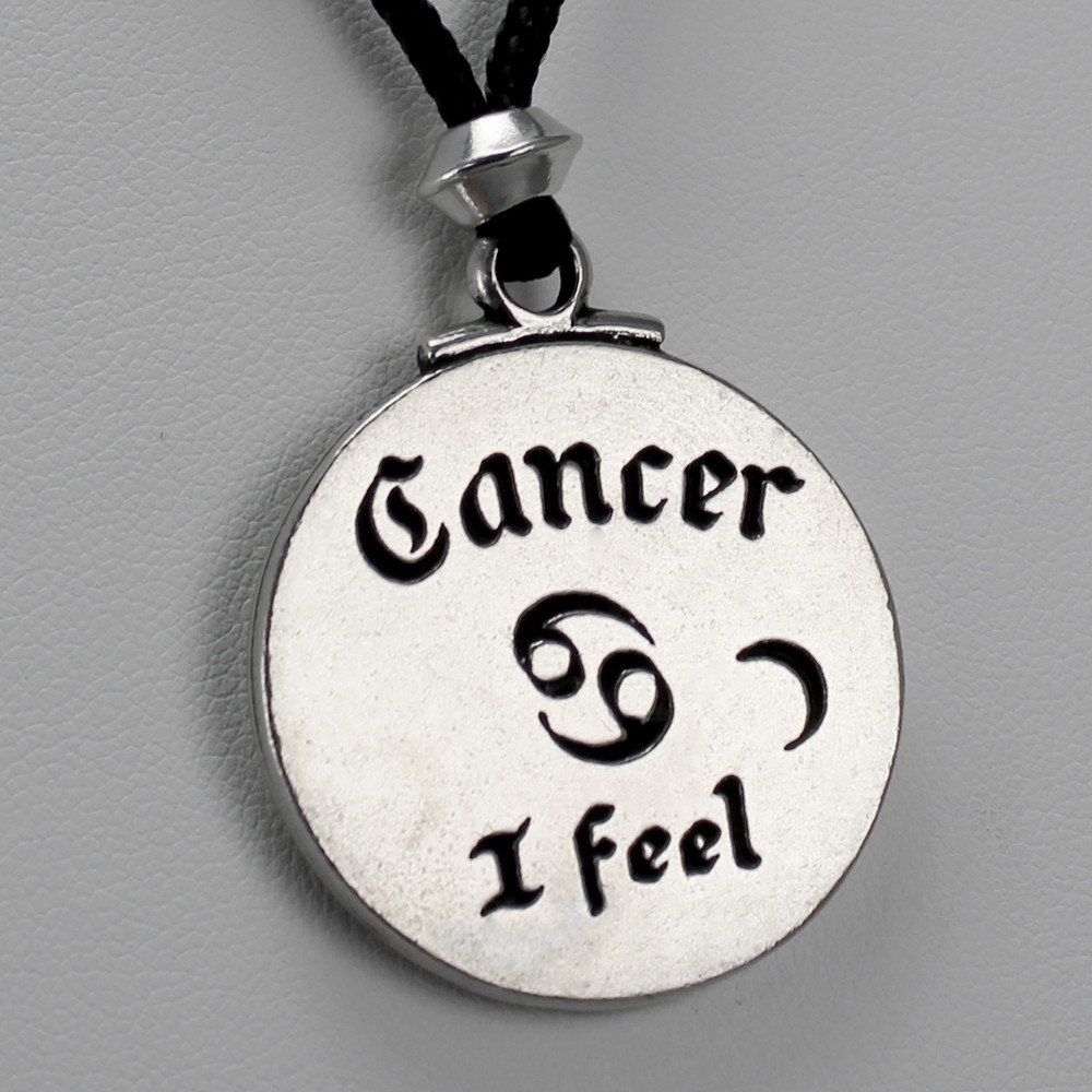 Cancer Zodiac Pendant Astrology Necklace Horoscope Pewter Jewelry Talisman